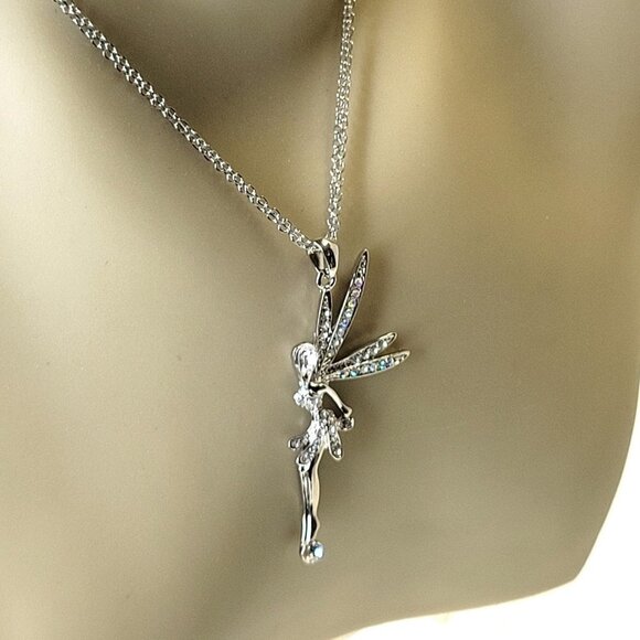 Tinkerbell Fairy Necklace with fashion aurora borealis crystals - Picture 2 of 11